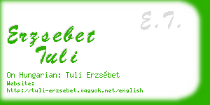 erzsebet tuli business card